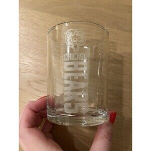 Chicago Bears NFL Laser Etched Clear Beer Rocks Tumbler Glass